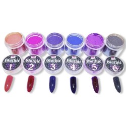 Kit 6 piezas acrílico color morado- rosa