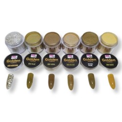 Kit 6 piezas acrílico color dorado
