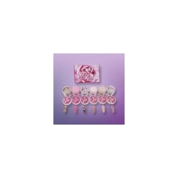 Colección  de acrílico rosa 6 piezas